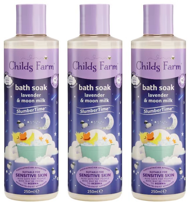 3x Childs Farm Slumber Time Sleep Bath Soak Lavender and Moon Milk Suitable