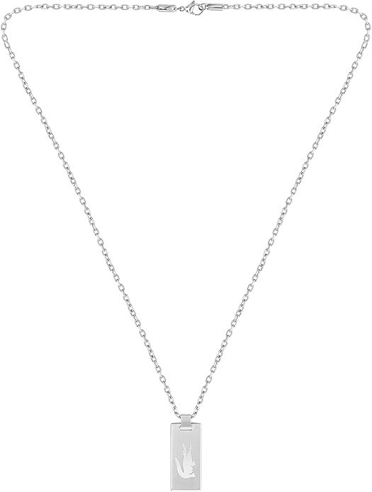 LACOSTE Men's Baseline Pendant Necklace, Stainless Steel, 2040079. Buyers
