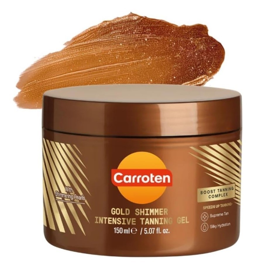 2 x CARROTEN SPF0 Gold Shimmer Intensive Tanning Gel 150ml Buyers Note - D