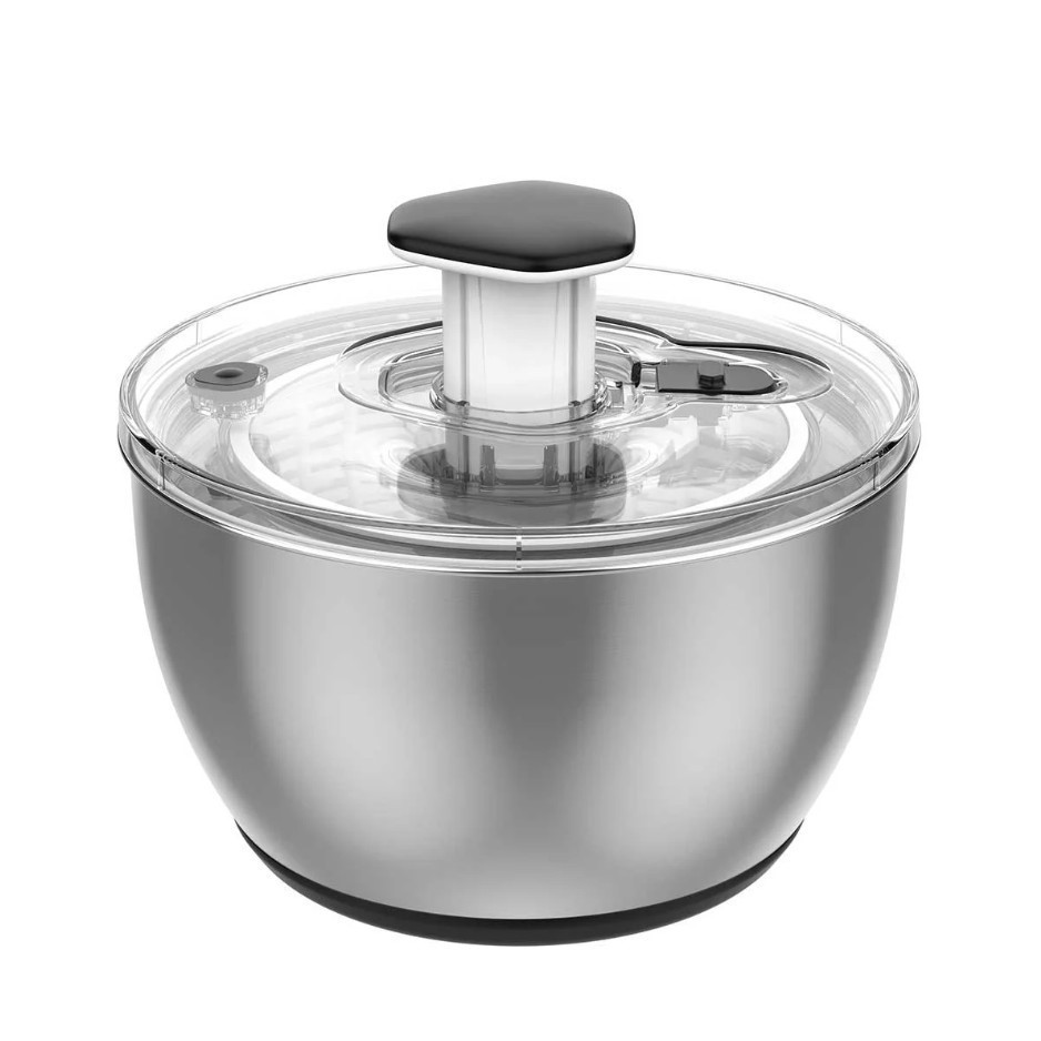MIU Stainless Steel Salad Spinner, 6L. N.B: Damaged packaging.