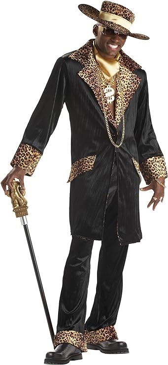 CALIFORNIA COSTUMES Supa Mac Daddy Costume, Size XL (44-46). NB: Damaged pa