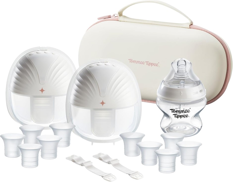 Tommee Tippee Double Wearable Breast Pump, Hands-Free In-Bra Design, 24mm F