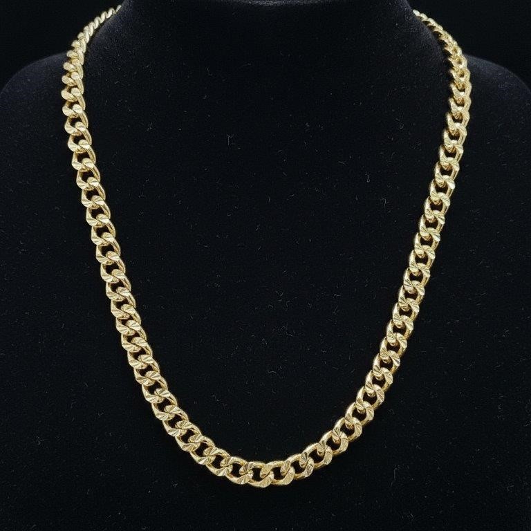 18K/Italy Stamped Yellow Gold Filled Chain 55cm-5mm-Bonus Gift