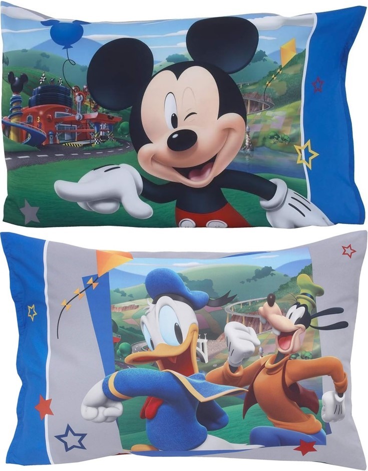 Disney Mickey Mouse Having Fun Super Soft 2 Piece Toddler Sheet Set, White/