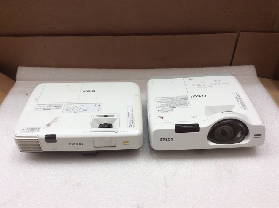 Mixed Epson EB-535W and EB-1950 LCD Projectors (Lot of 2)