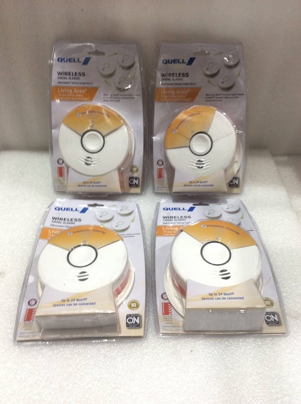 Quell Wireless Interconnect Smoke Alarms - New (Lot of 4)
