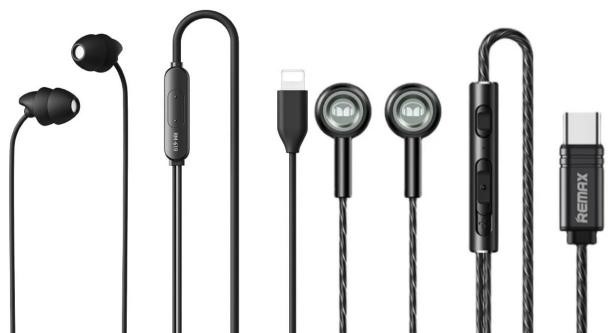 BUNDLE of Remax RM-619I Wired Sleep Earphone for iPhone, Black + Remax--RM-