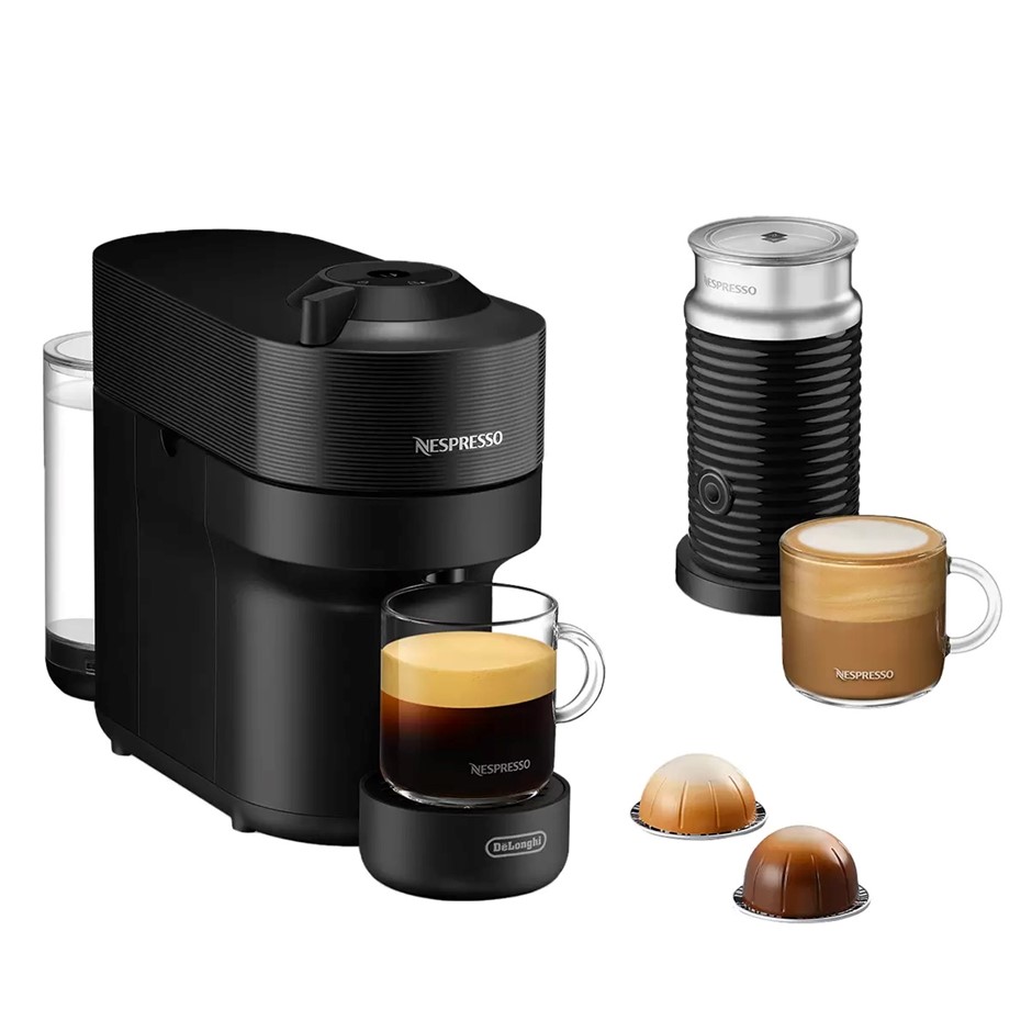 NESPRESSO De'Longhi Vertuo POP Coffee Machine Bundle Black ENV90. NB: Has b