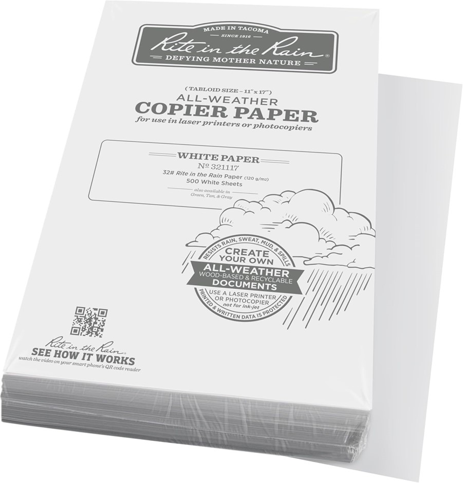 Rite in the Rain Weatherproof Laser Printer Paper, Tabloid Paper Size 11" x
