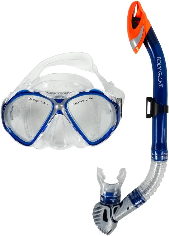 3 X BODY GLOVE Adults Bondi 2 Piece Snorkelling Set, Ages 13+ Tempered Glas