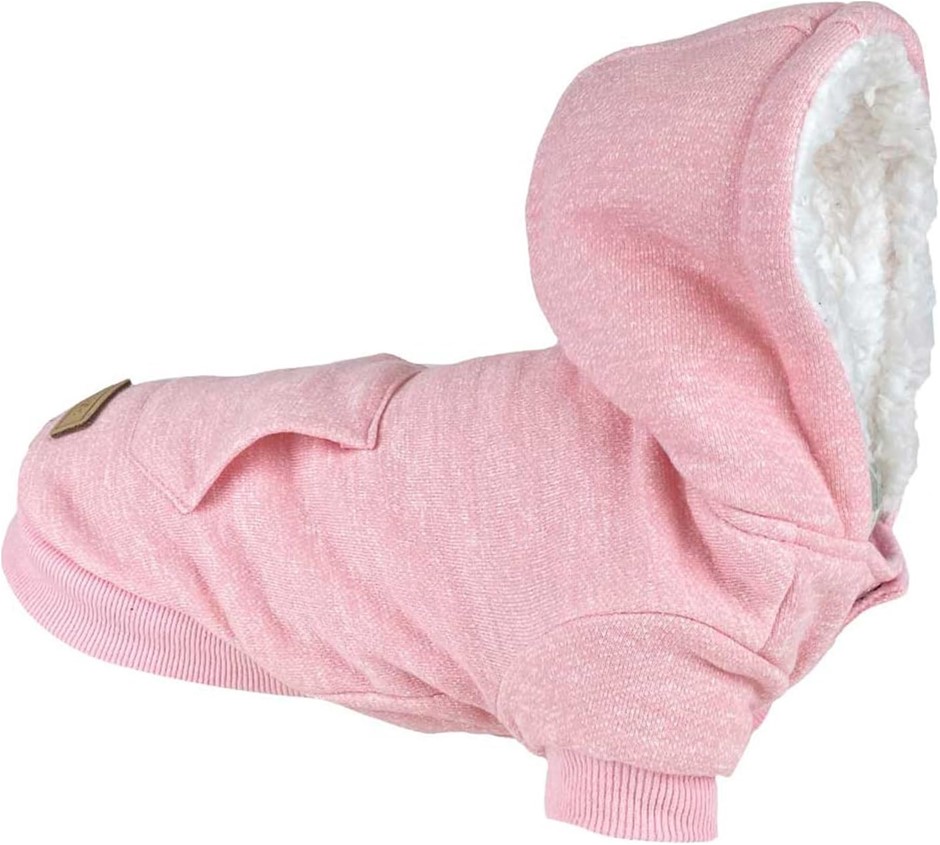 HUSKIMO Mt Snowy Dog Hoodie, Rose Pink, 52.5cm.