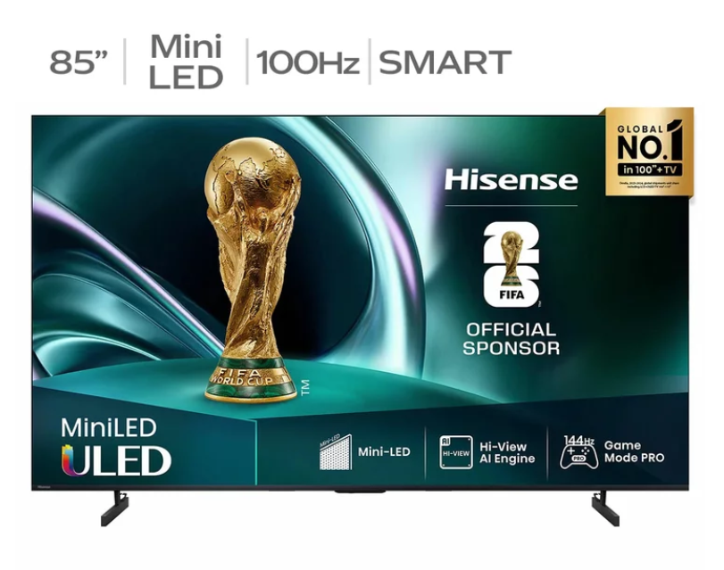 HISENSE  85" ULED Mini-LED U6QAU 4K QLED Smart TV, Model: 85U6QAU PRO. NB: