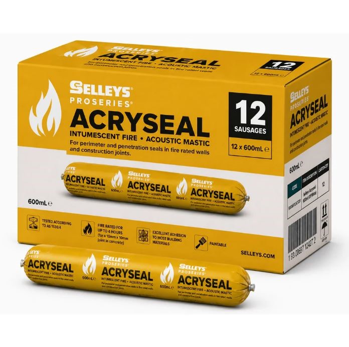 (Box of 12) -Selleys ProSeries Acryseal Intumescent Fire & Acoustic Sealant