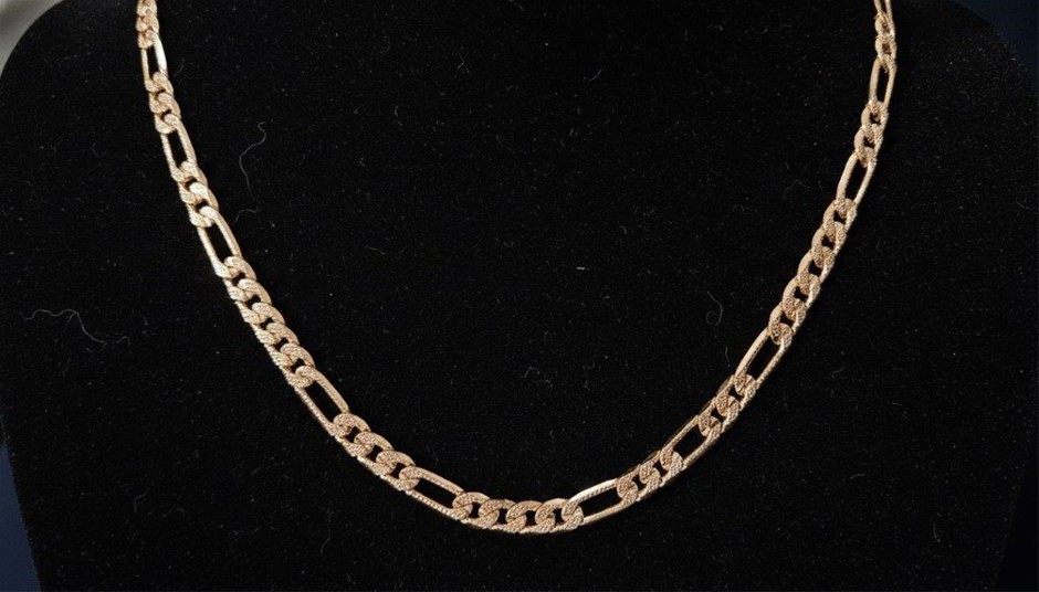 18K/Italy Stamped Rose Gold Filled Figaro Chain -60cm-5mm