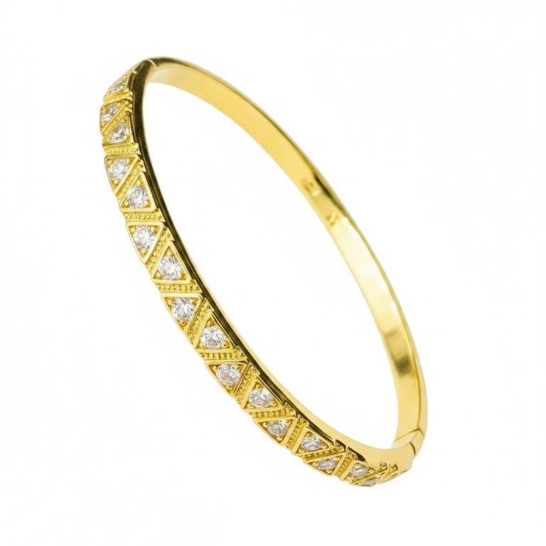 22k Stamped Yellow Gold Filled Bangle-60mm