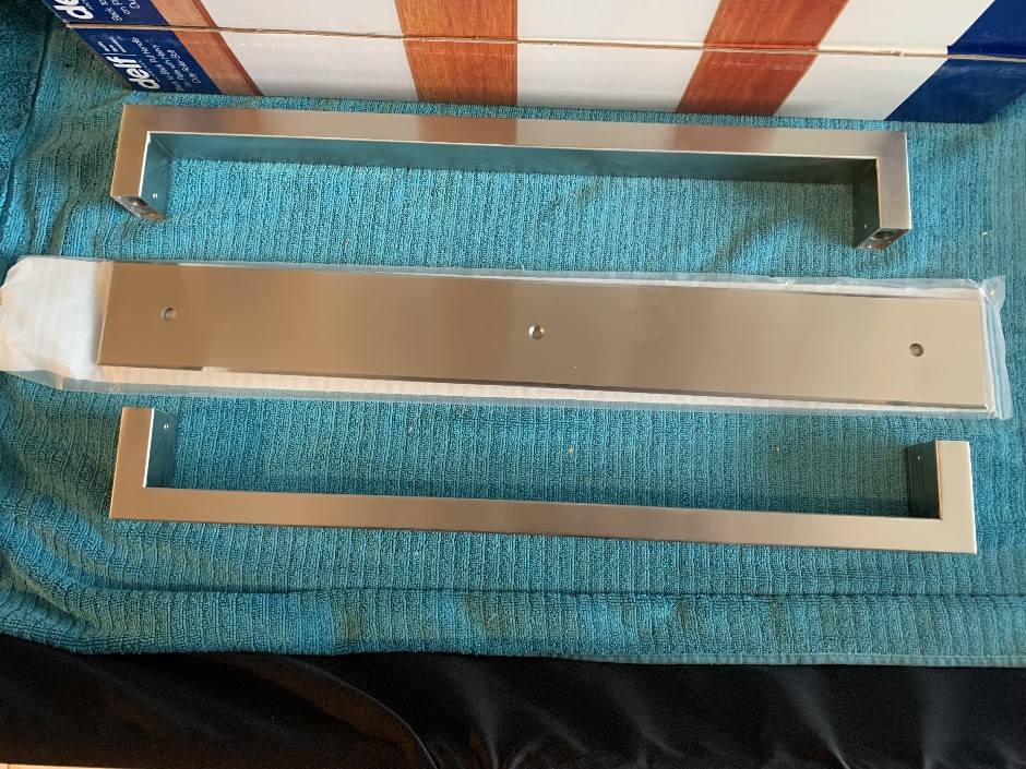 2 x Sets of SS Back to Back Pull Handle on Plate Sets (Unused)