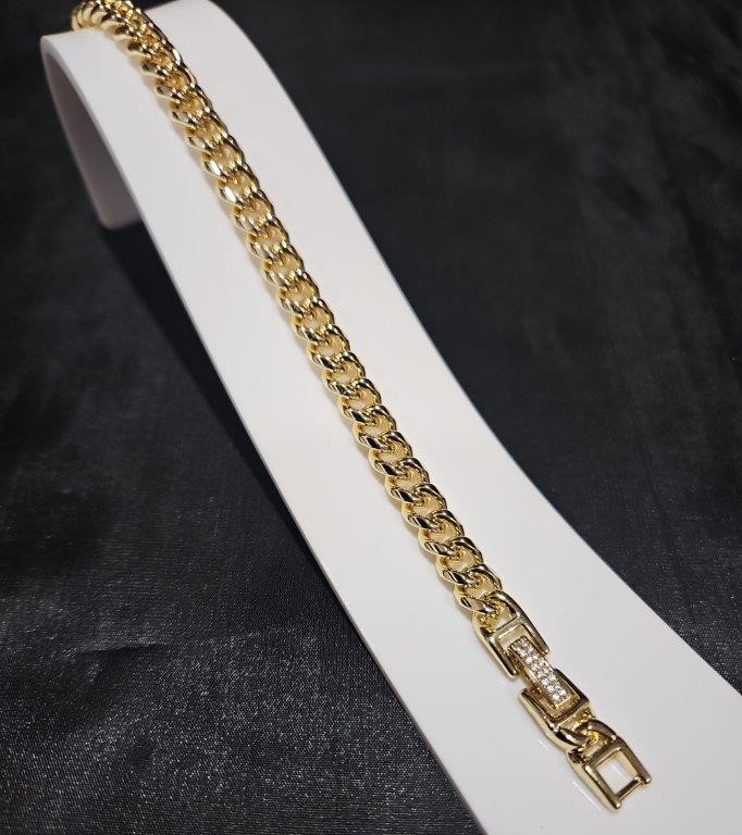 18K/Italy Gold Filled Bracelet -(stamped 18K/Italy)-Warranty Quality-Bonus