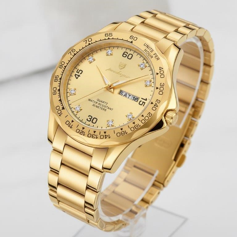 High Quality Simulated Diamond Men's Poedagar Watch-Include Box Original