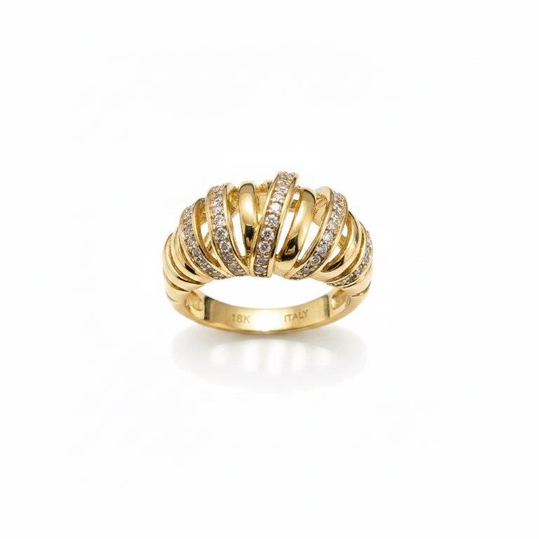 18K/ITALY Yellow Gold Filled Ring -Quality Guarantee-7 US-Bonus Gift