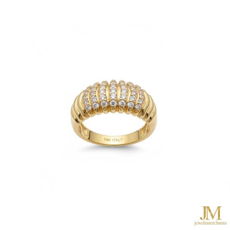18K/ITALY Yellow Gold Filled Ring -Quality Guarantee-10 US-Bonus Gift