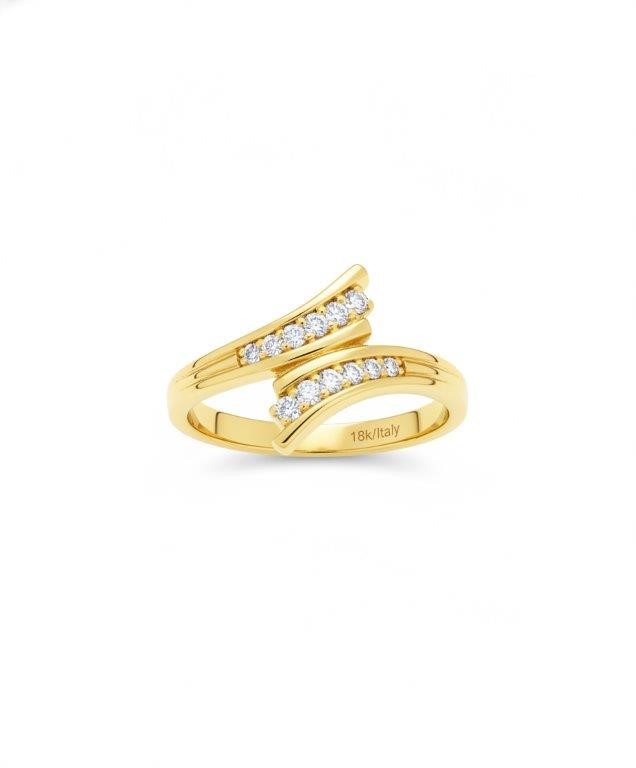 18K/ITALY Yellow Gold Filled Ring -Quality Guarantee-7 US-Bonus Gift