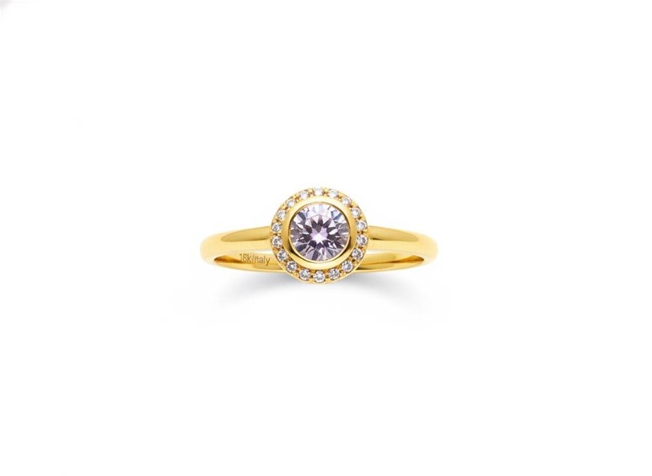 18K/ITALY Yellow Gold Filled Ring -Quality Guarantee-6 US-Bonus Gift
