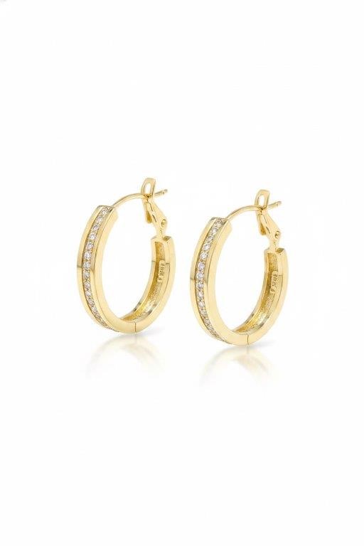 18K/Italy Yellow Gold Filled Earring -(stamped 18K/Italy)-Warranty Quality