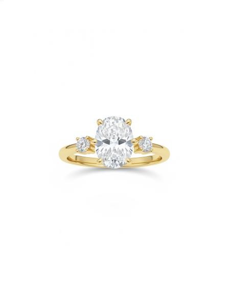 14K/Italy 3.0ct Oval Cut Yellow Gold Filled Ring(stamped) 8US