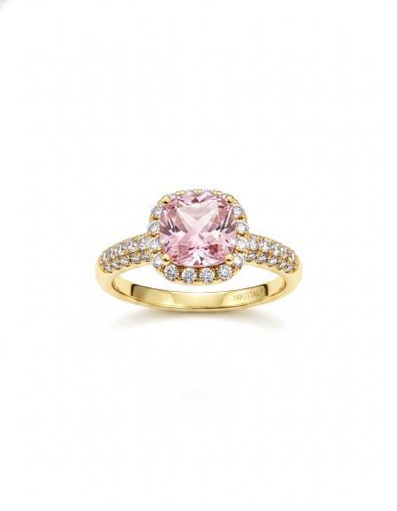14K/Italy 2.0ct Pink Princess Cut Yellow Gold Filled Ring7US