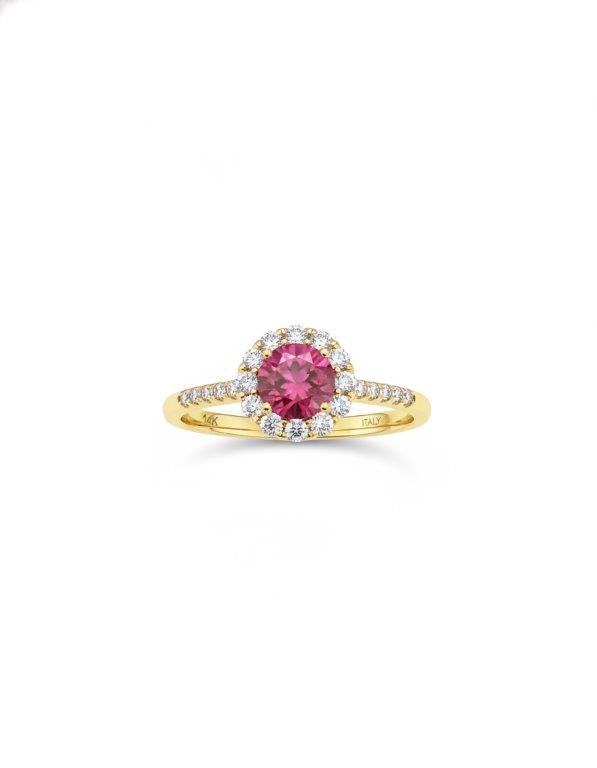 14K/Italy 1.0ct Ruby Stone Yellow Gold Filled Ring(stamped)-8US-Bonus Gift