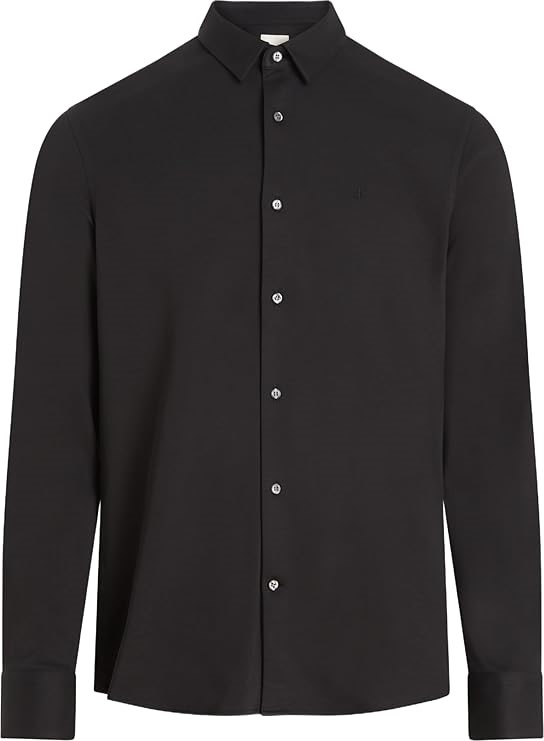 CALVIN KLEIN Men's Liquid Touch Jersey Shirt, Size L, Black, K10K113339. RR