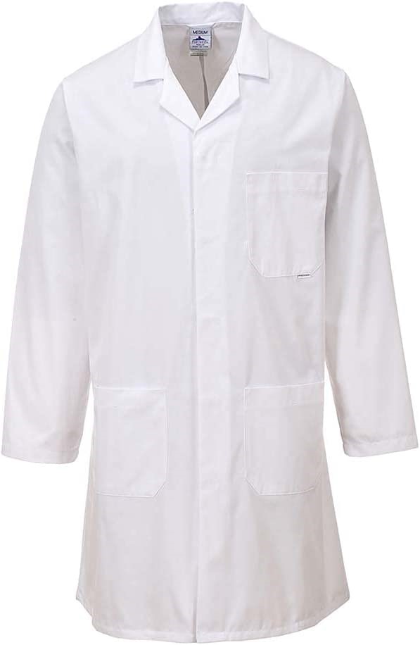 PORTWEST Unisex Standard Coat, Size S, 35% Cotton, White, 2852. Buyers Not