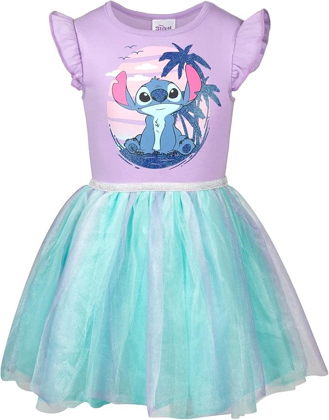 2 x DISNEY Girls' Tulle Dress, Size 4T, Stitch, SP2284785LS. Buyers Note -