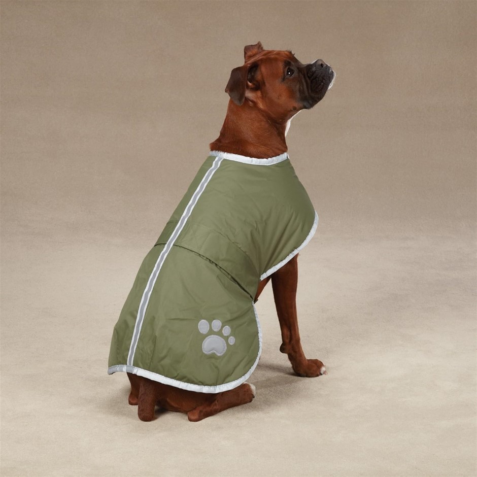 ZACK & ZOEY Nor'easter Blanket Coat for Dogs, 24" Size XL, Chive, UM210. B