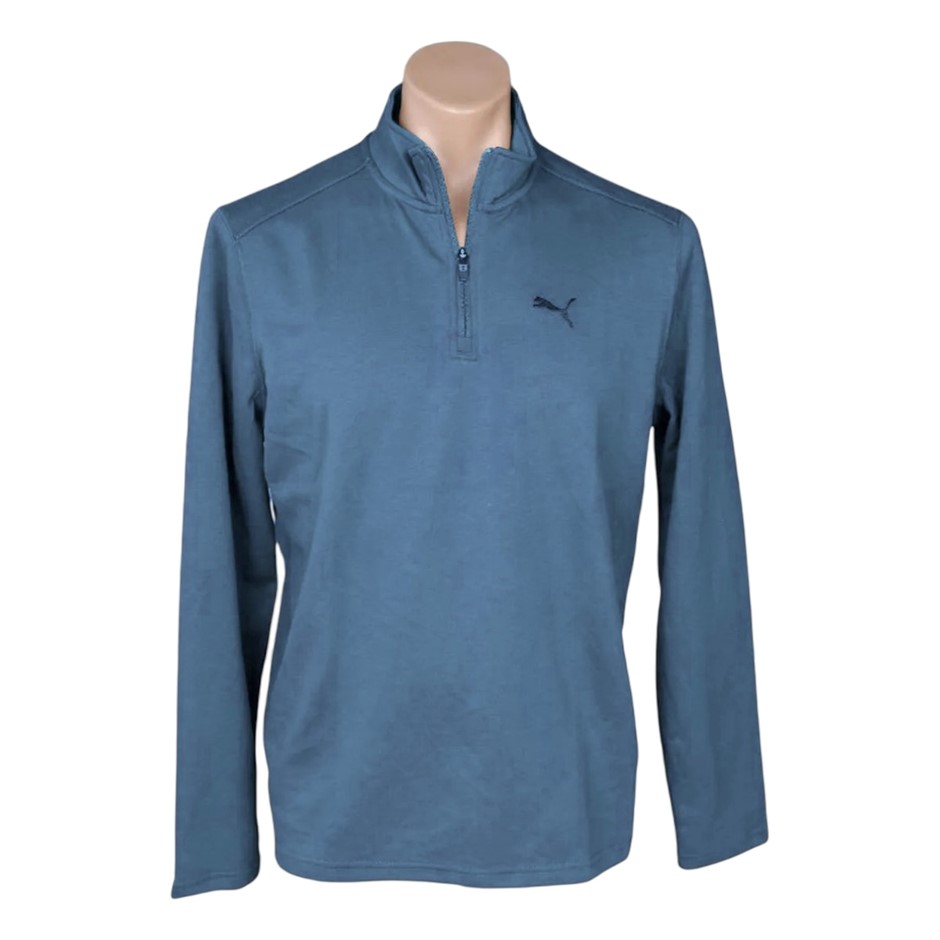 PUMA ESS Elevated Half Zip, Size XL, 55% Cotton, Dark Indigo (02), 212233.