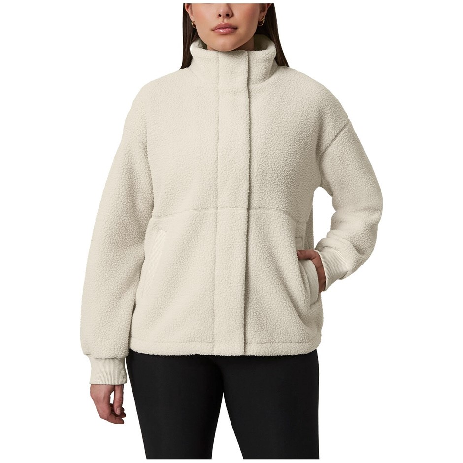 MONDETTA Women's Sherpa Zip Fleece Jacket, Size M, Pelican. Buyers Note -