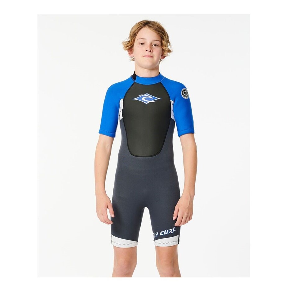 RIP CURL Boy's Omega Back Zip Springsuit Wetsuit, Size 8, Blue (0070), 11CB