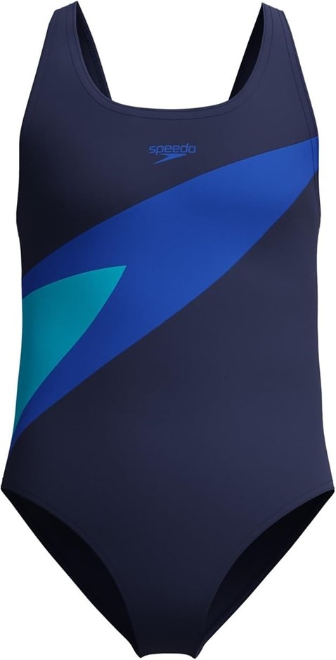 SPEEDO Girl's HyperBoom Splice One Piece Swimsuit, 13-14 Years, Peacoat/Sap