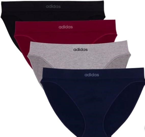 2 x 4-Pack ADIDAS Women's Seamless Bikini Underwear, Dark Combo (Black/Lega