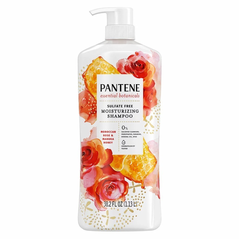 PANTENE Essential Botanicals Shampoo & Conditioner, Moroccan Rose Honey and