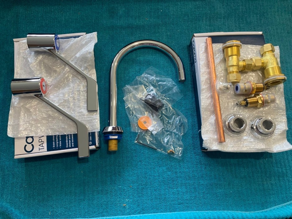 1 x Coroma Basin Tap with Hot and Cold Levers (Unused)