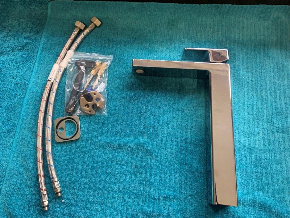 1 x Box Dorf Epic Tower Basin Mixer Tap, Brass (Unused)