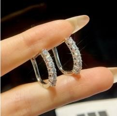 GRA Moissanite white Brilliant Cut 925 Sterling Silver Earrings-Bonus Gift
