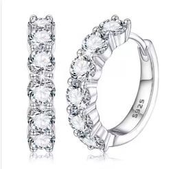 GRA Moissanite white Brilliant Cut 925 Sterling Silver Earrings-Bonus Gift