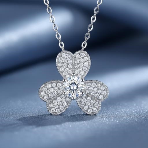 1.0ct GRA Moissanite white Brilliant Cut 925 Sterling Silver Pendant
