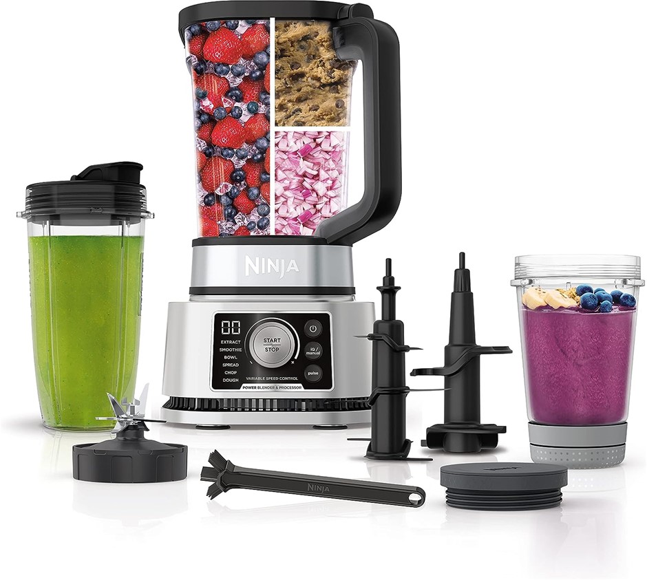 NINJA Foodi Power Blender Processor System, Silver, CB350. NB: Minor Use, N