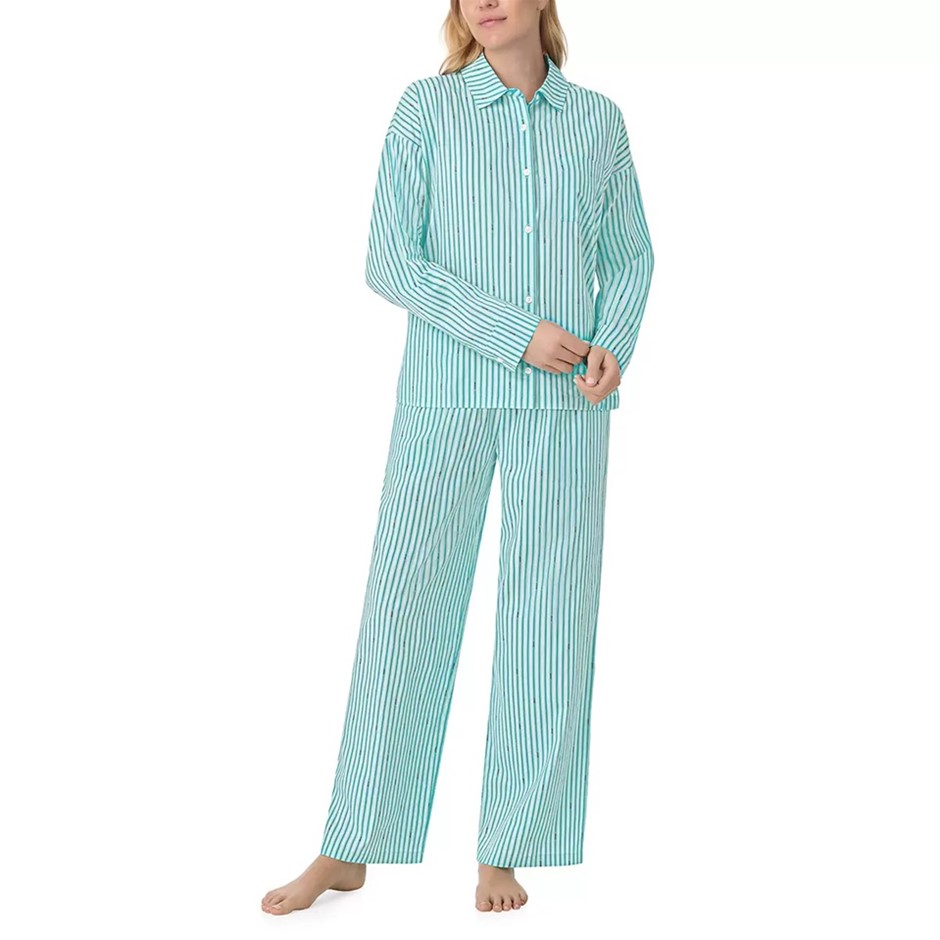 DKNY Women's 2pc Cotton Blend PJ Set, Size L, Mint.