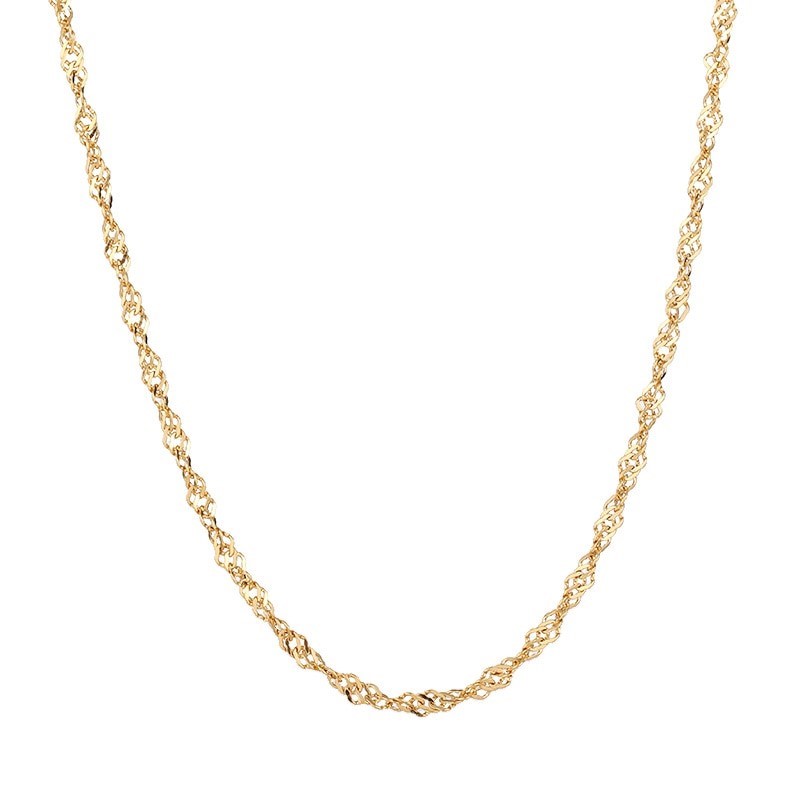 Classic 3mm Wide Stainless Steel Twist Chain Necklace - 51cm (Yellow)