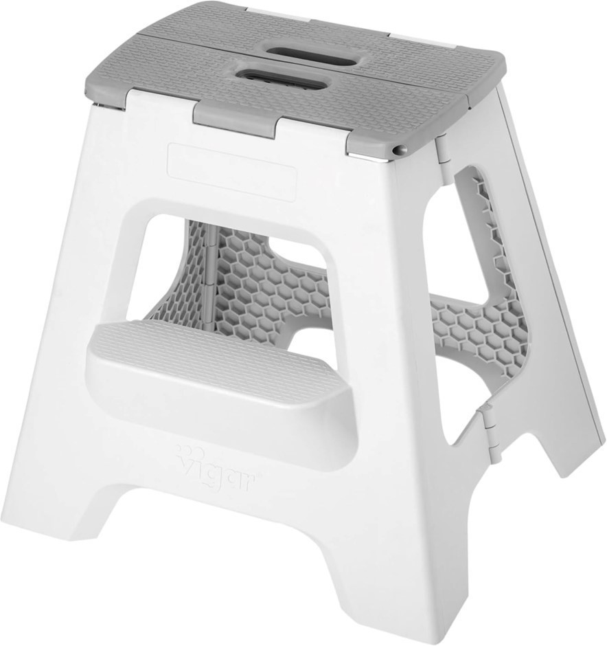 VIGAR Compact Step Stool Foldable, 16-inch Two-Step Stools for Adults up to