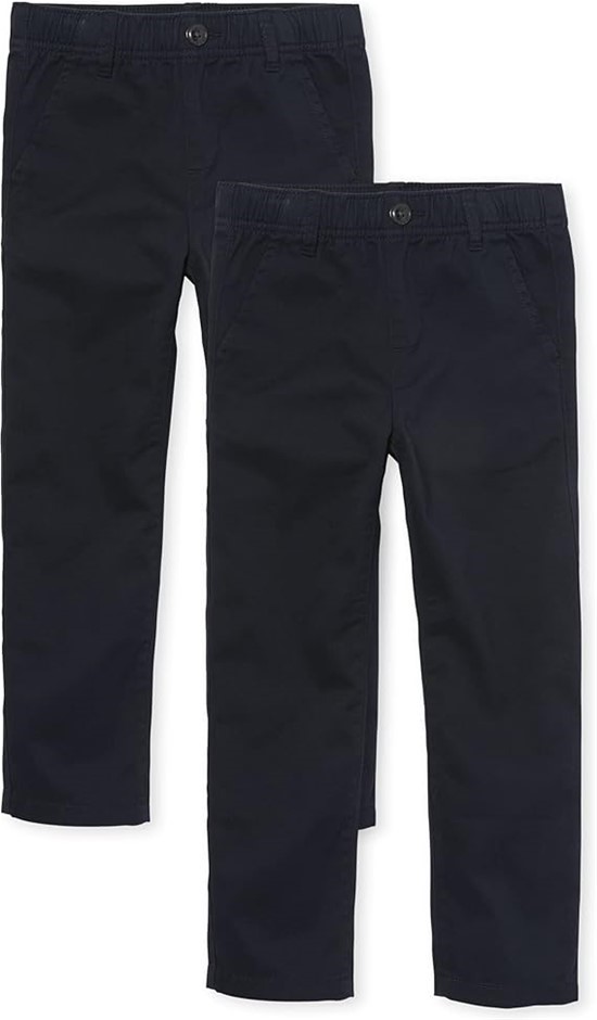 2pk x THE CHILDREN'S PLACE Boys Stretch Chino Pants, Size 20 Husky, Tidal,